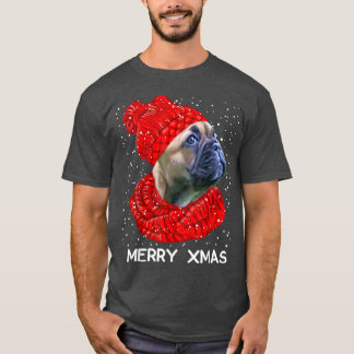 Camiseta Lindo cachecol de chapéu de Bulldogue Francês Aleg