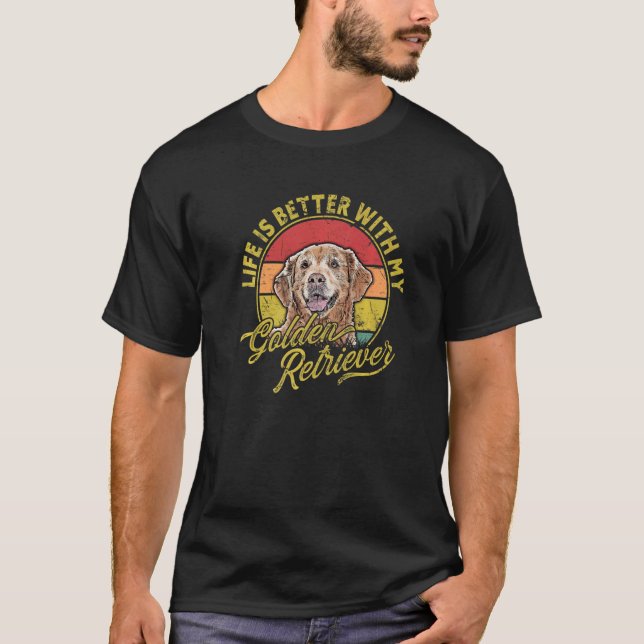 Camiseta Lindo cão retriever dourado (Frente)