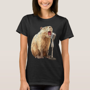 Camiseta Lindo Capivara com Microfone para Karaokê e Canto