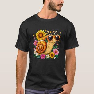 Camiseta Lindo Caracol de Desenho com Flores Desenho de Car