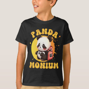 Camiseta Lindo Chibi Kawaii Panda Nome Ano Escolar nas Cost