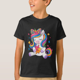 Camiseta Lindo Conhecimento do Autismo Menina Criança Laço