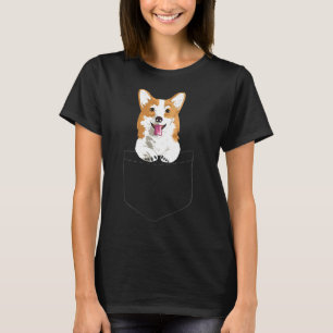 Camiseta Lindo Corgi no Seu Bolso Cachorrinho Divertido