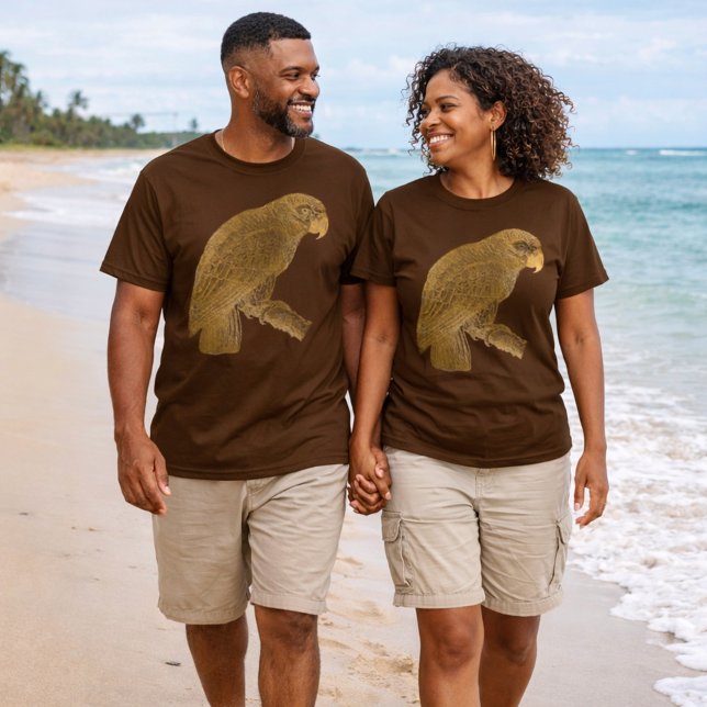 Camiseta Lindo Design de Papagaio Dourado (Criador carregado)