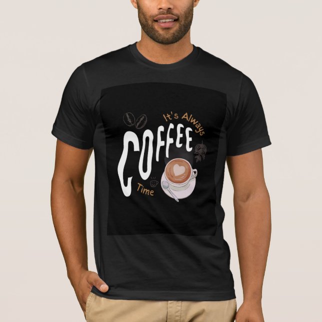 Camiseta Lindo design de xícara de café  (Frente)