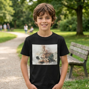 Camiseta Lindo e fofo gatinho dormindo aquarela