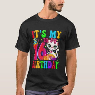 Camiseta Lindo É Meu Aniversário De 16 Anos Gata De 16 Anos