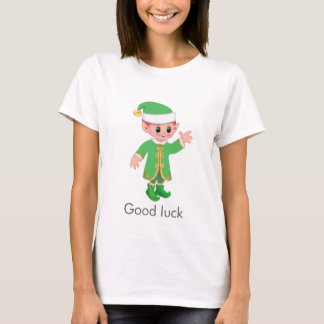 Camiseta Lindo Elfo Sortudo Engraçado & Caligrafia
