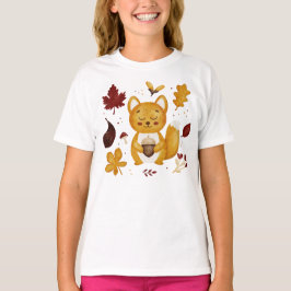 Camiseta Lindo Esquilo da Floresta com Aquarela de Amendoim