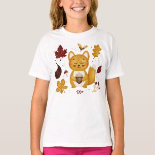 Camiseta Lindo Esquilo da Floresta com Aquarela de Amendoim