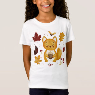 Camiseta Lindo Esquilo da Floresta com Aquarela de Amendoim