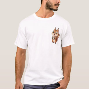 Camiseta Lindo Esquilo Marrom Segurando Caneca de Café Quen
