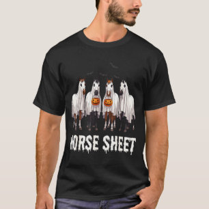 Camiseta Lindo fantasma de lençol de cavalo roupa de Hallow