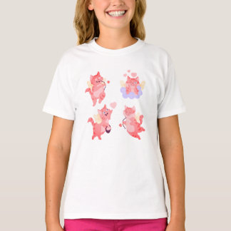 Camiseta Lindo Gatinho Cupido Fofo | Gato Romântico do Dia
