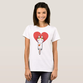 Camiseta Lindo gatito aferrado al amor. Gato, cat, kitten.