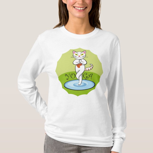 Camiseta Lindo gato yoga (Frente)