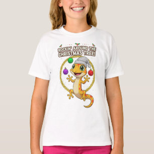 Camiseta Lindo Gecko de Natal – Dançando em Volta da Árvore