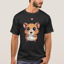 Camiseta Lindo hamster feliz com coração - Ani desenho anim