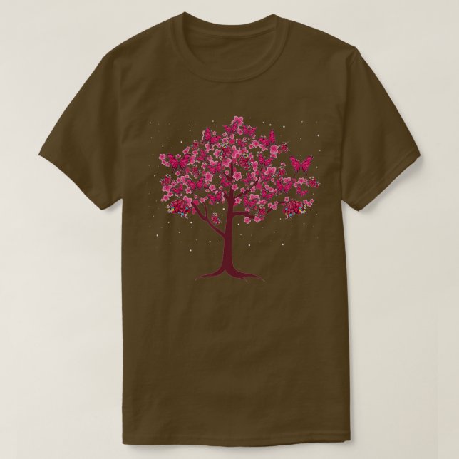 Camiseta Lindo inseto Cherry Blossom Tree Sakura Butter (Frente do Design)
