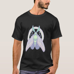 Camiseta Lindo inseto mariposa borboleta arte pixel arco-ír