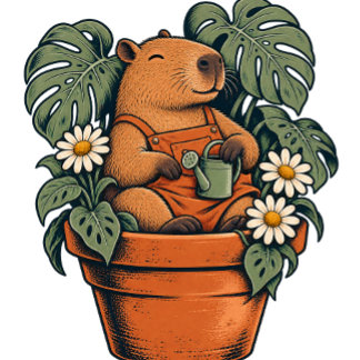 Camiseta Lindo Jardineiro Capivara em Vaso de Planta