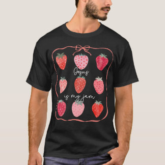 Camiseta Lindo Jesus É Minha Paixão Morango Coquette Laço