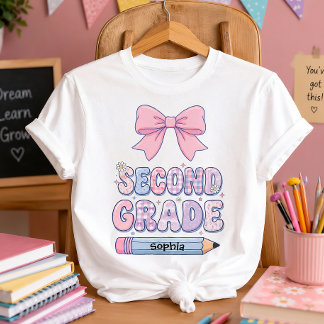 Camiseta Lindo Laço Rosa Coquette Personalizado Segunda Sér