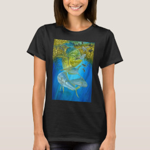 Camiseta Lindo Mahi Mahi Pescaria Peixe Atum E Tartaruga