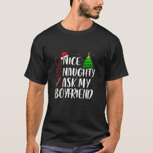 Camiseta Lindo Malvado Pergunte ao Meu Namorado Natal Combi