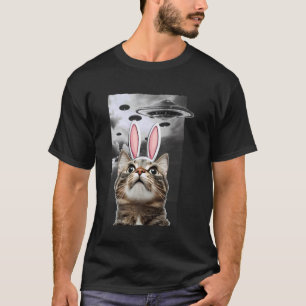 Camiseta Lindo Meme de Gatinho do Coelho de Páscoa Alieníge