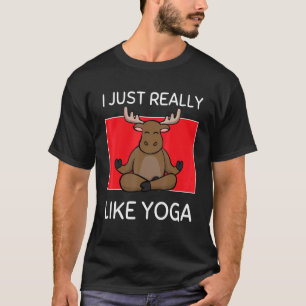 Camiseta Lindo Namaste Alce Eu Só Realmente Gosto de Yoga P