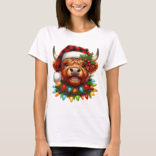Camiseta Lindo Natal Vaca das Terras Altas – Búfalo Festivo