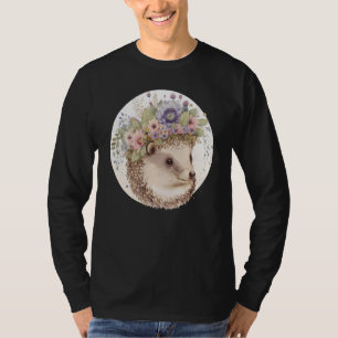 Camiseta Lindo Ourico-Cacheiro de Aquarela com Coroa de Flo