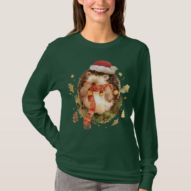 Camiseta Lindo ouriço de Natal (Frente)