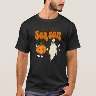 Camiseta Lindo Outono É a Temporada Halloween Fantasma Abób