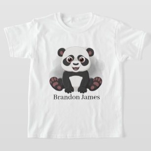 Camiseta lindo panda ursinho unissex para crianças adiciona