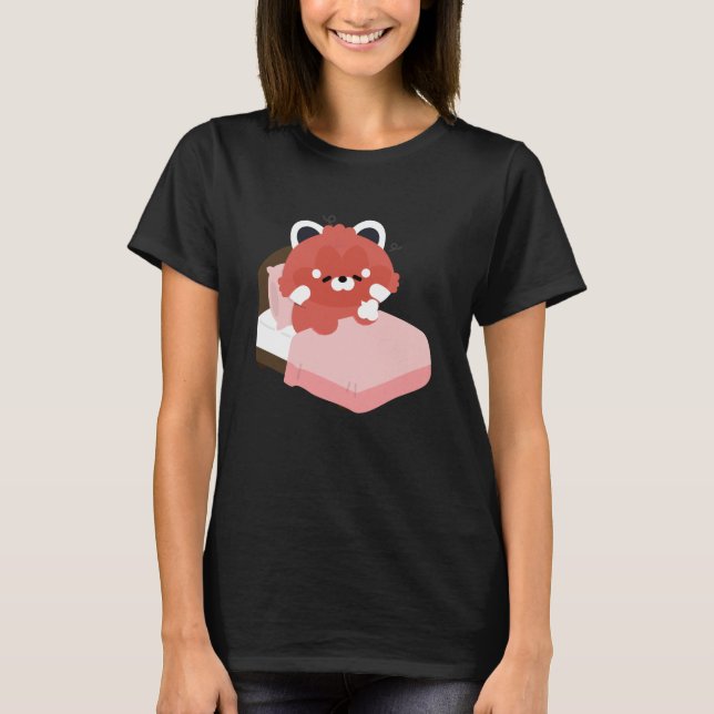 Camiseta Lindo Panda Vermelho Cansado (Frente)