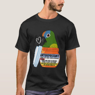 Camiseta Lindo Papagaio Antidepressivo Conure de Frente de 