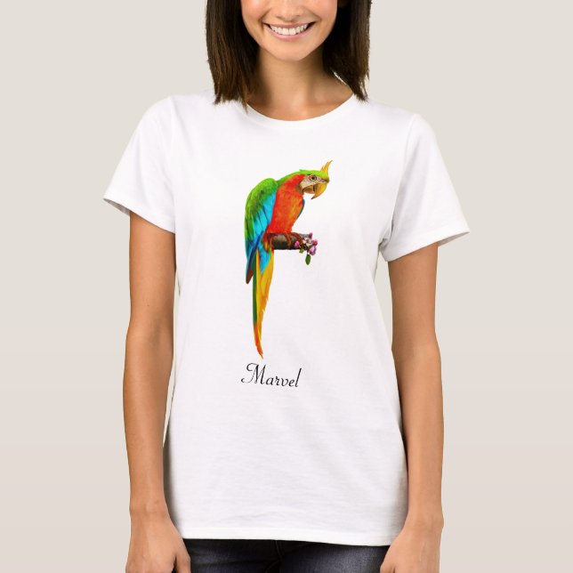 Camiseta Lindo Papagaio Multicolorido (Frente)