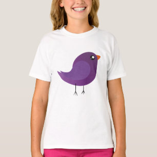 Camiseta lindo pássaro roxo