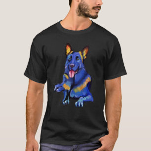 Camiseta Lindo Pastor Alemão Cachorro Fofo Deitado