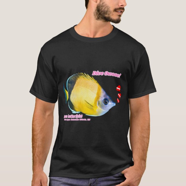 Camiseta Lindo peixe-borboleta recorte impressão (Frente)