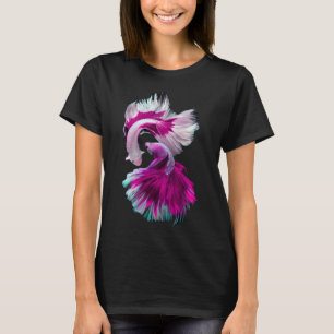 Camiseta Lindo peixe Guppy azul Guppies elegantes lutam tai