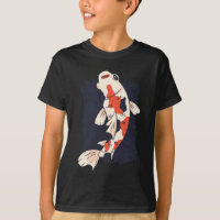 Lindo Peixe Koi com Cores Vermelho Branco Preto