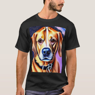 Camiseta Lindo personagem de desenho animado Retriever dour