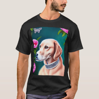 Camiseta Lindo personagem de desenho animado Retriever dour