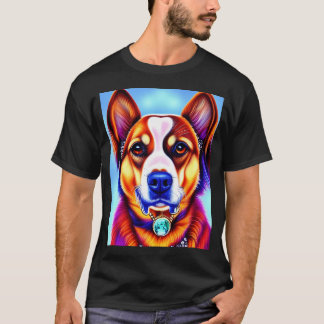 Camiseta Lindo personagem de desenho animado Retriever dour