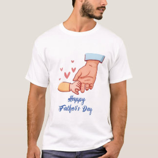 Camiseta Lindo Primeiro Dia dos Pais Mão Segurando Minimali