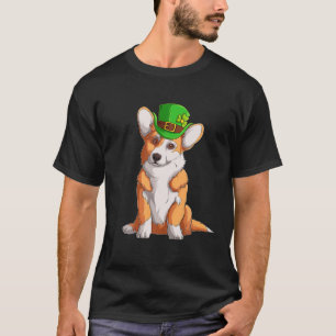 Camiseta Lindo Pub Irlandês Corgi Amante do Trevo Dia de Sã