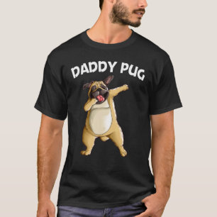 Camiseta Lindo Pug Para Homens Pai Pug Cachorro Dabbing Ani